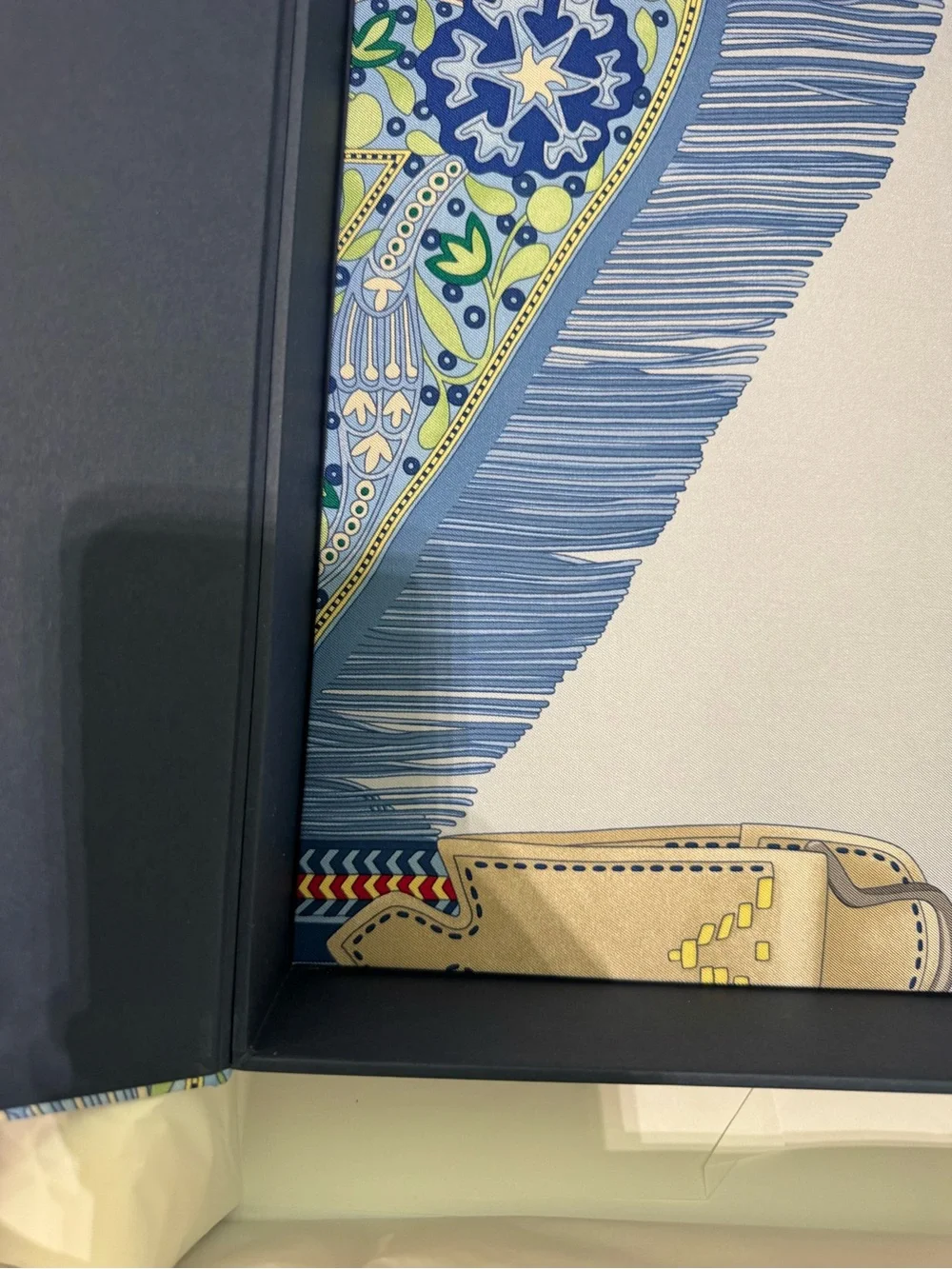 ‘26 Hermes Petit h - Large Decorative Silk/Twill Upholstered Box - BNIB